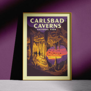 Affiche Parc national des Cavernes de Carlsbad vintages