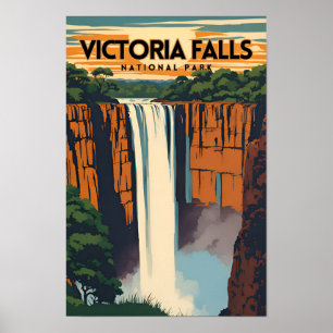 Affiche Parc national des chutes Victoria Tourisme traditi