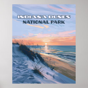 Affiche Parc national des dunes de l'Indiana Lac Michigan