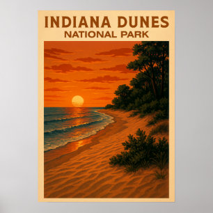 Affiche Parc national des dunes d'Indiana V01