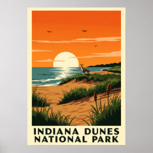 Affiche Parc national des dunes d'Indiana V02