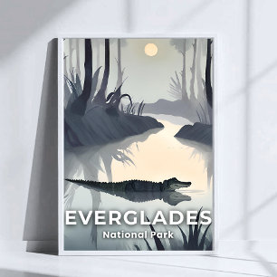 Affiche Parc national des Everglades Alligator à l'aquar