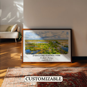 Affiche Parc national des Everglades Floride, Aquarelle