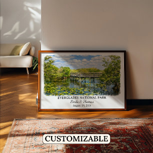 Affiche Parc national des Everglades Floride, Aquarelle