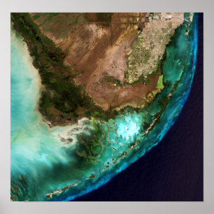 Affiche Parc national des Everglades Keys Floride Satellit