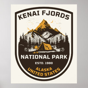 Affiche Parc national des fjords de Kenai Extérieur et Nat