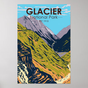 Affiche Parc national des Glaciers Aller au chemin Sun
