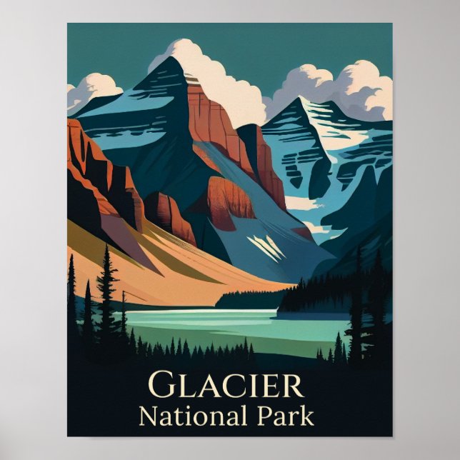 Affiche Parc national des Glaciers Art contemporain (Devant)