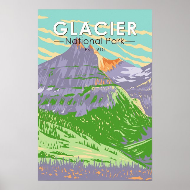Affiche Parc National Des Glaciers Au Printemps Montana Vi (Devant)