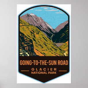 Affiche Parc national des glaciers du chemin Going-To-The-