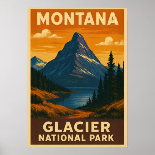 Affiche Parc national des Glaciers du Montana V01