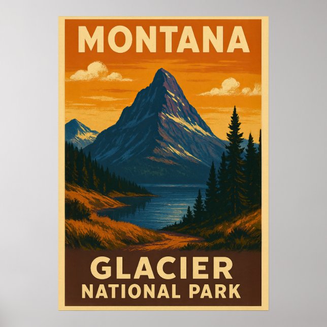 Affiche Parc national des Glaciers du Montana V01 (Devant)