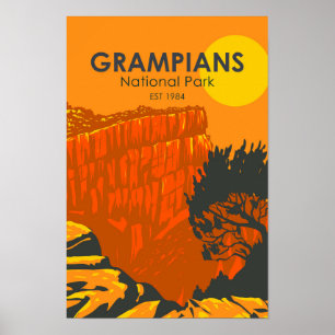 Affiche Parc national des Grampians Australie Vintage