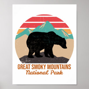 AFFICHE PARC NATIONAL DES GRANDES MONTAGNES FUMEUSES