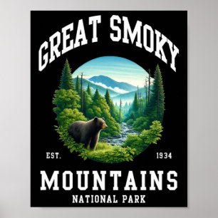 Affiche Parc national des Great Smoky Mountains rétro Homm