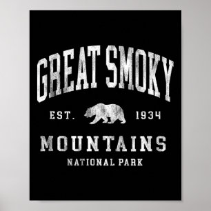 Affiche Parc national des Great Smoky Mountains rétro Homm