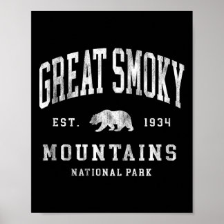 Affiche Parc national des Great Smoky Mountains rétro Homm