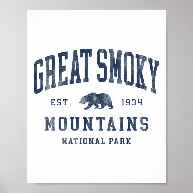 Affiche Parc national des Great Smoky Mountains rétro Homm (Devant)