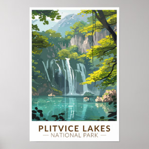 Affiche Parc national des lacs de Plitvice Art de voyage V
