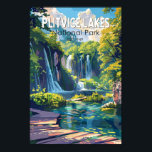 Affiche Parc national des lacs Plitvice Croatie Art de voy<br><div class="desc">Conception d'oeuvres vectorielles Plitvice Lakes. Les lacs du parc sont séparés par des barrages travertins naturels,  créés par l'eau qui s'écoule en couches minces au-dessus des seuils.</div>