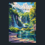 Affiche Parc national des lacs Plitvice Croatie Art de voy<br><div class="desc">Conception d'oeuvres vectorielles Plitvice Lakes. Les lacs du parc sont séparés par des barrages travertins naturels,  créés par l'eau qui s'écoule en couches minces au-dessus des seuils.</div>