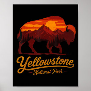 Affiche Parc national des montagnes du Wyoming