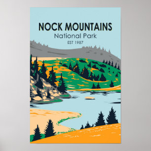 Affiche Parc national des Montagnes Nock Autriche Vintage