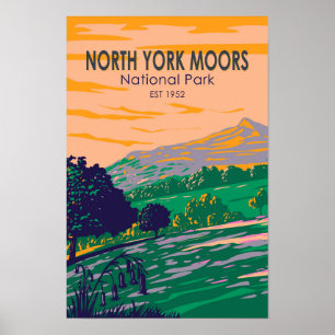 Affiche Parc national des North York Moors Angleterre Vint