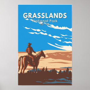 Affiche Parc national des Prairies Canada Tourisme Art Vin