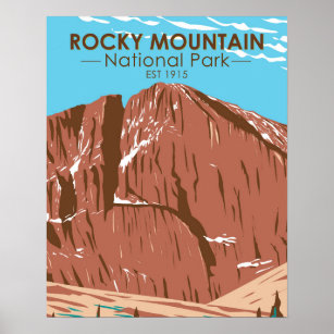Affiche Parc national des Rocheuses Colorado Longs Peak