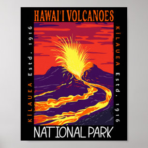 Affiche Parc national des volcans d'Hawaï Volcan Kilauea V