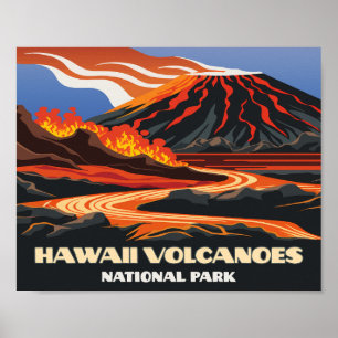 Affiche Parc national des volcans d'Hawaii Mauna Loa Vinta