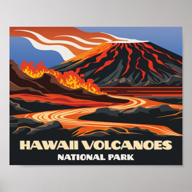 Affiche Parc national des volcans d'Hawaii Mauna Loa Vinta (Devant)