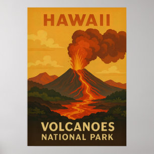 Affiche Parc national des volcans d'Hawaii V01