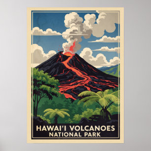 Affiche Parc national des volcans d'Hawaii V02