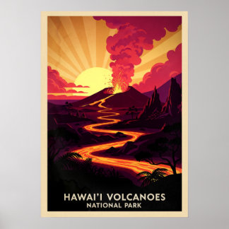 Affiche Parc national des volcans d'Hawaii V03