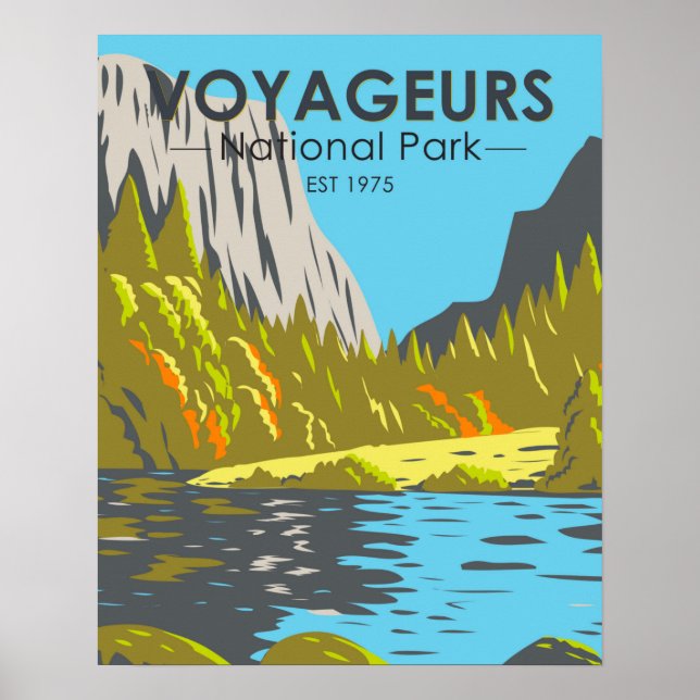 Affiche Parc national des Voyageurs Minnesota Vintage (Devant)