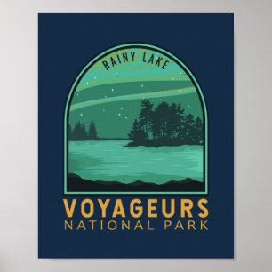 Affiche Parc national des Voyageurs Rainy Lake Emblem Vint