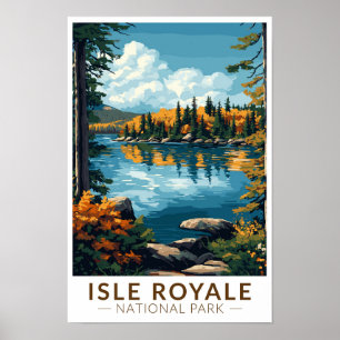 Affiche Parc national d'Isle Royale Voyage Art Vintage