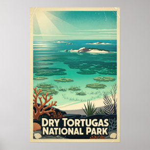 Affiche Parc national Dry Tortugas Rétro