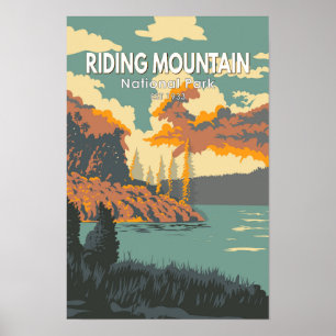 Affiche Parc national du Canada du Mont-Riding Vintage