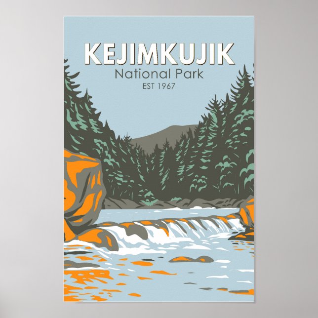 Affiche Parc national du Canada Kejimkujik Art Vintage Can (Devant)