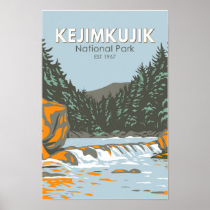 Affiche Parc national du Canada Kejimkujik Art Vintage Can