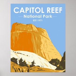 Affiche Parc national du Capitol Reef Utah Golden Throne
