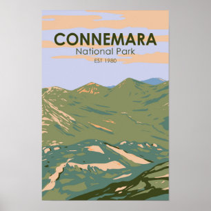 Affiche Parc national du Connemara Irlande Twelve Bens Voy