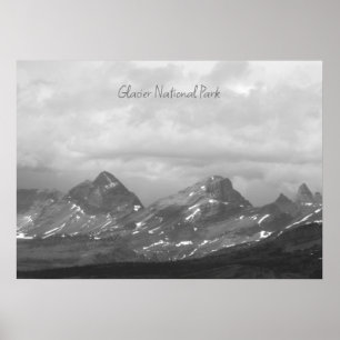 Affiche Parc national du Glacier Photo noir blanc