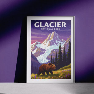Affiche Parc national du Glacier vintage