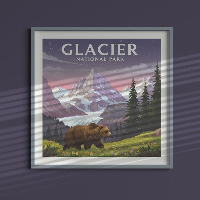 Affiche Parc national du Glacier vintage (Créateur téléchargé)
