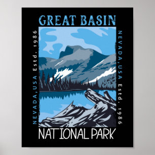 Affiche Parc national du Grand Bassin Nevada Retro perturb