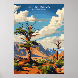 Affiche Parc national du Grand Bassin Nevada Vintage
